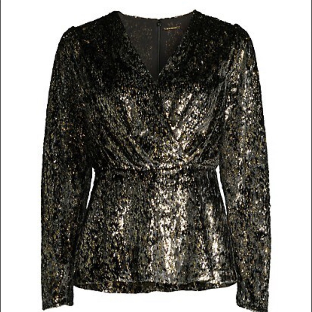 Elie Tahari Sequin Peplum Blouse size 4